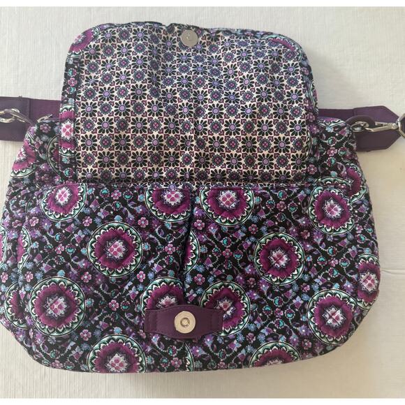 Vera Bradley Purple Medallion Carson Shoulder Bag - Picture 3 of 9